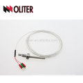 OEM flexible cable silvery shielded wire ss304 ss316 probe sensor rtd pt100 temperature sensor